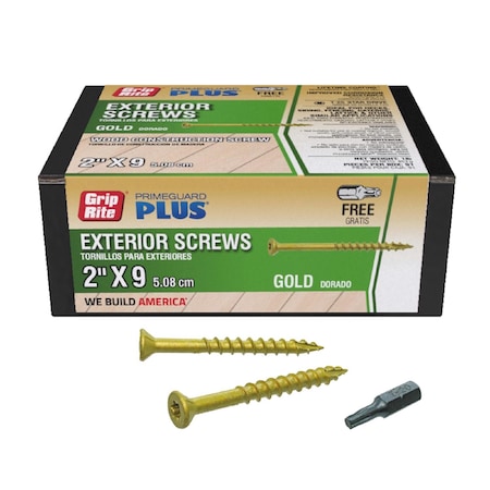 Deck Screw, #8 X 2 In, Flat Head, Torx Drive